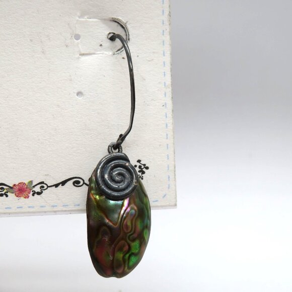 Aphorism Earrings Sterling Silver Abalone Shell Drop Dangle New - Picture 7 of 7